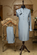 GREY DOBBY KURTA TROUSER