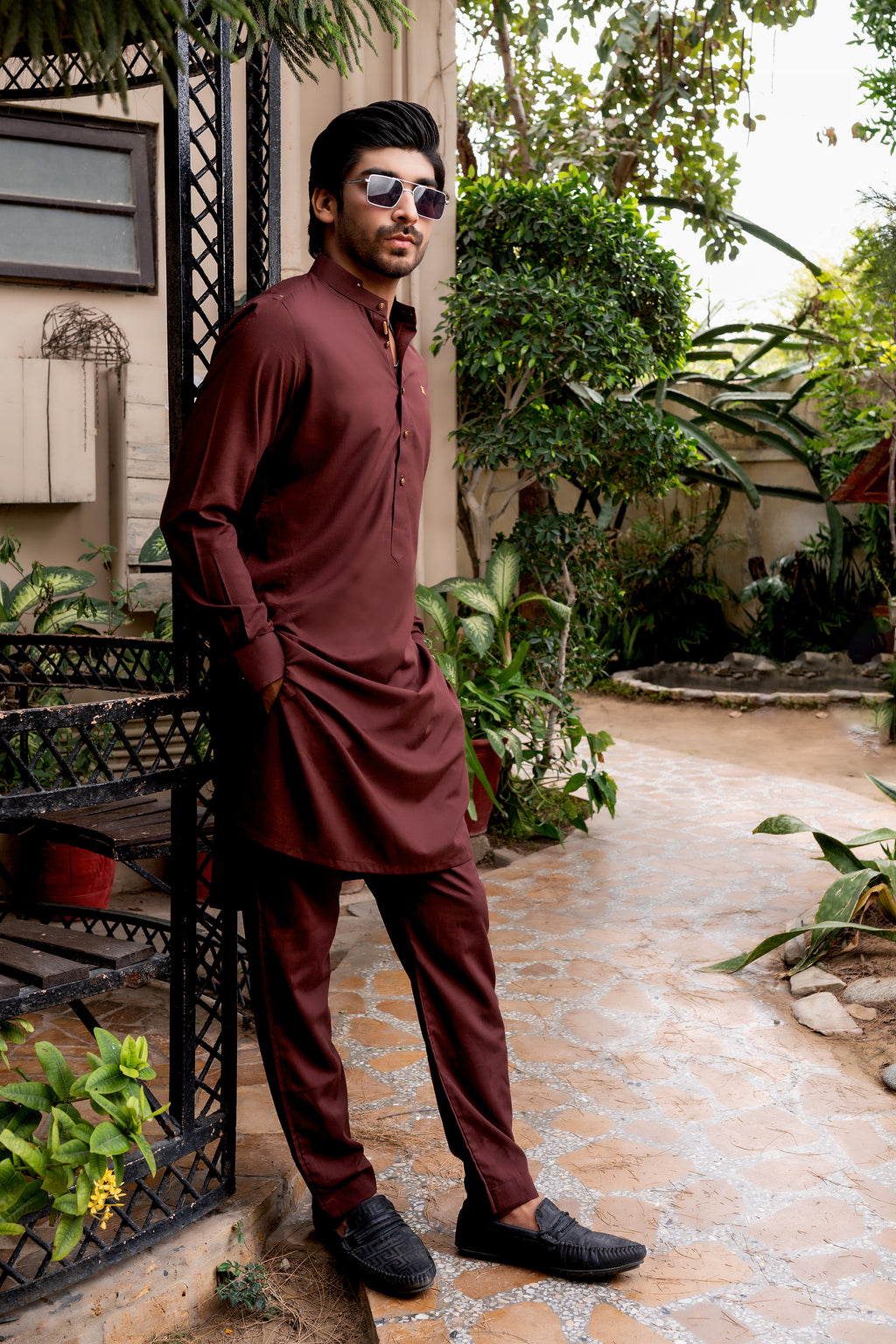 MAROON RUST KURTA TROUSER
