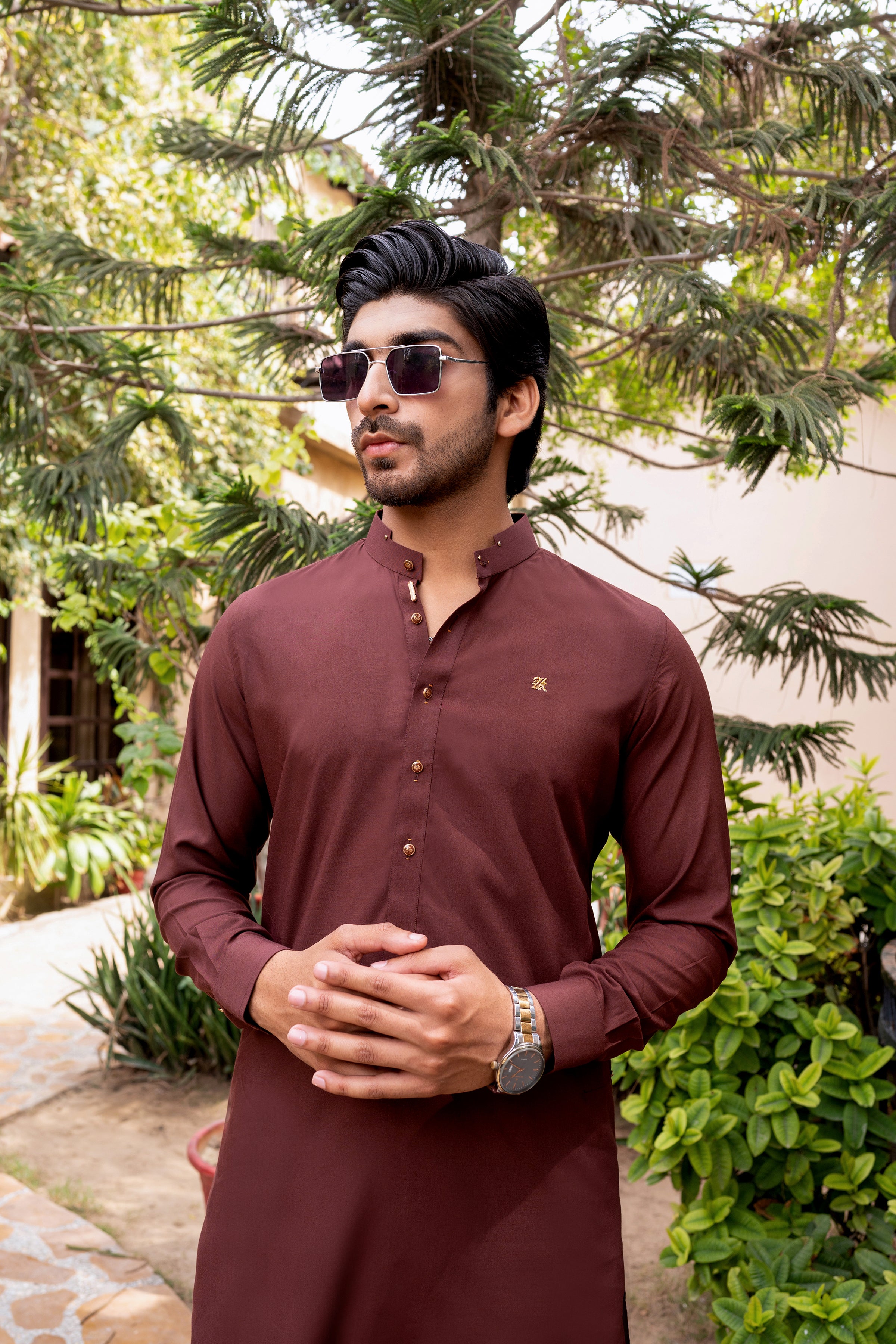 MAROON RUST KURTA TROUSER