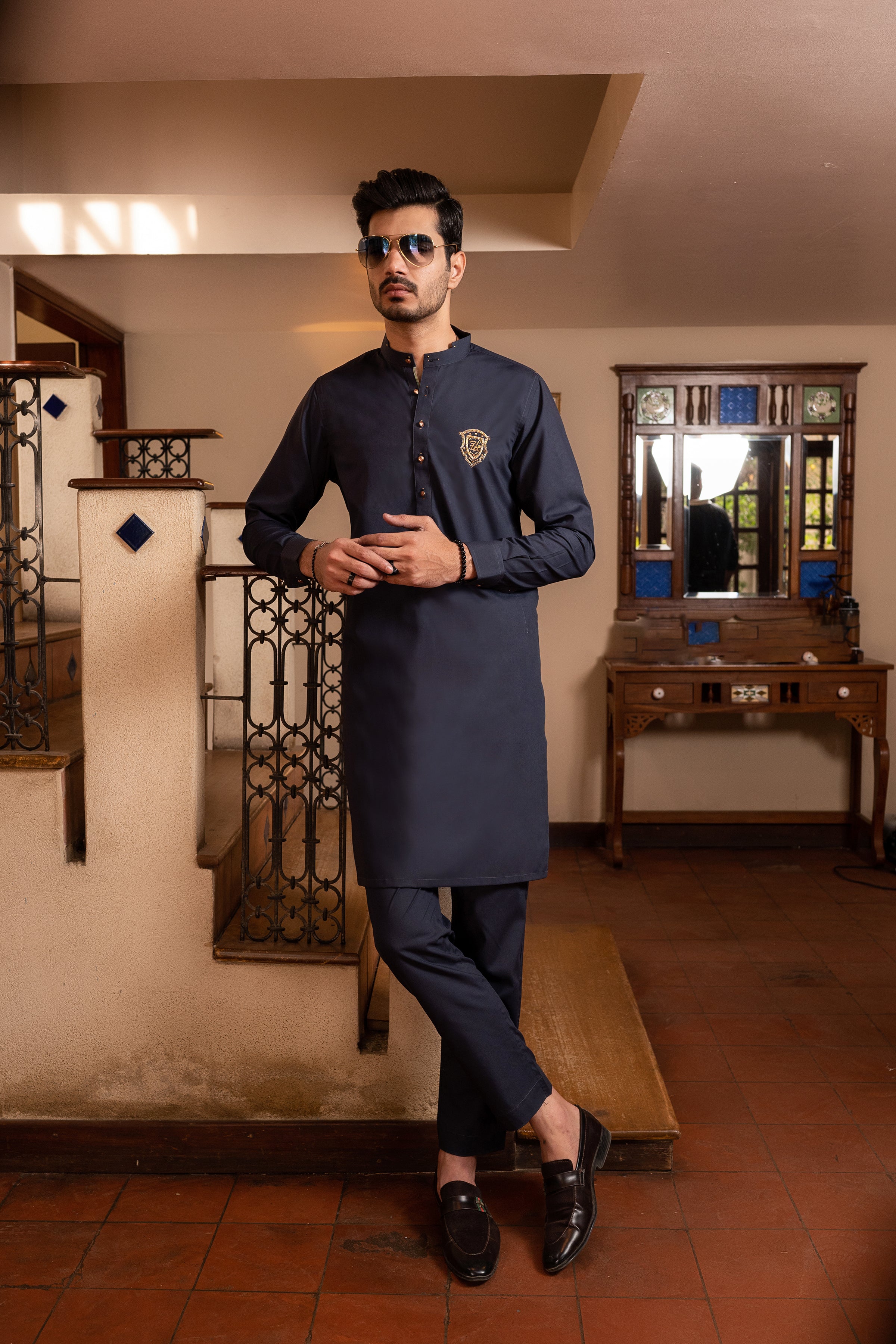 ASH BLUE KURTA TROUSER