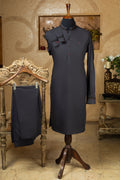GREY MANDARIN KURTA TROUSER