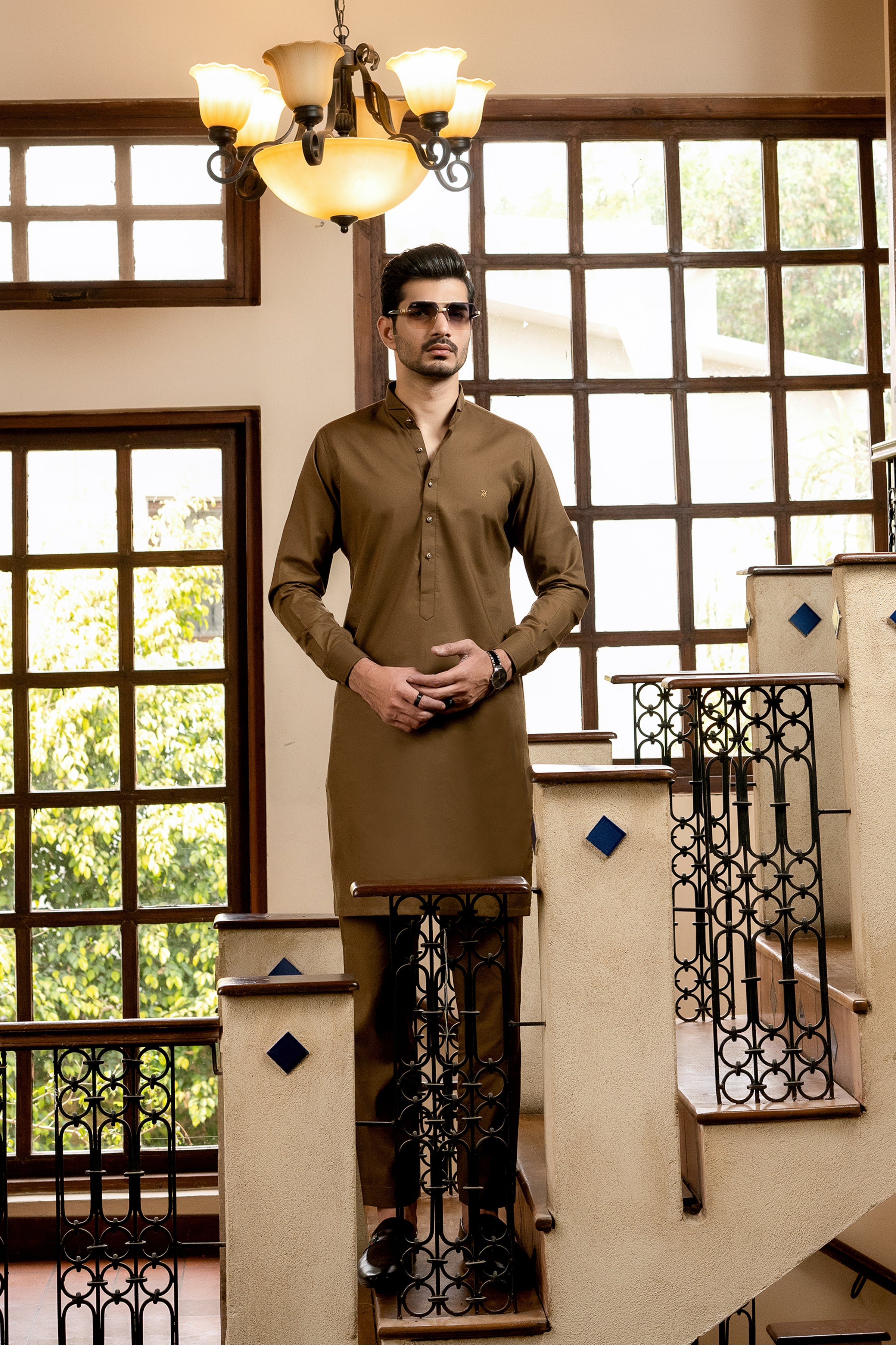 SADDLE BROWN KURTA TROUSER