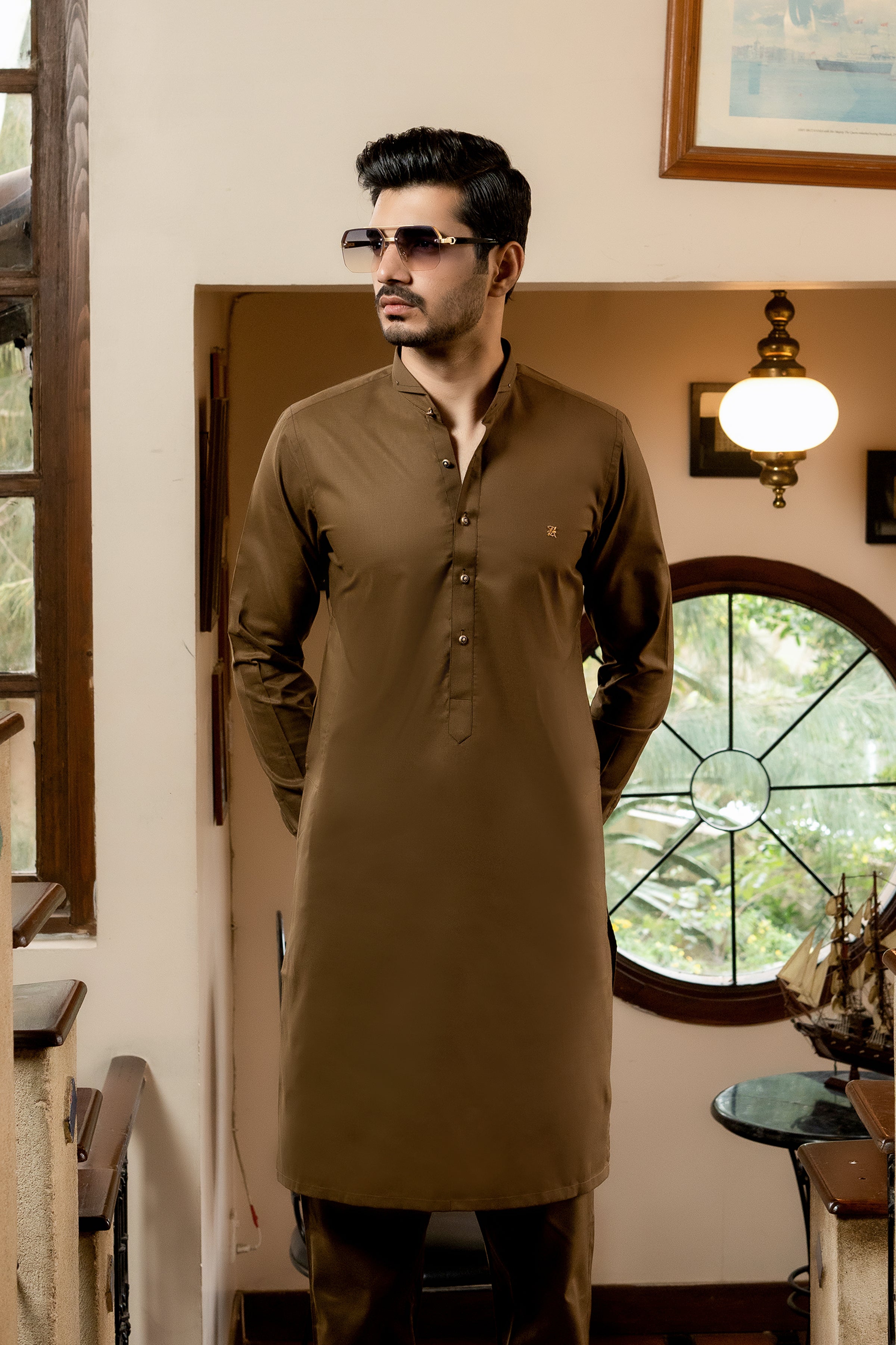 SADDLE BROWN KURTA TROUSER