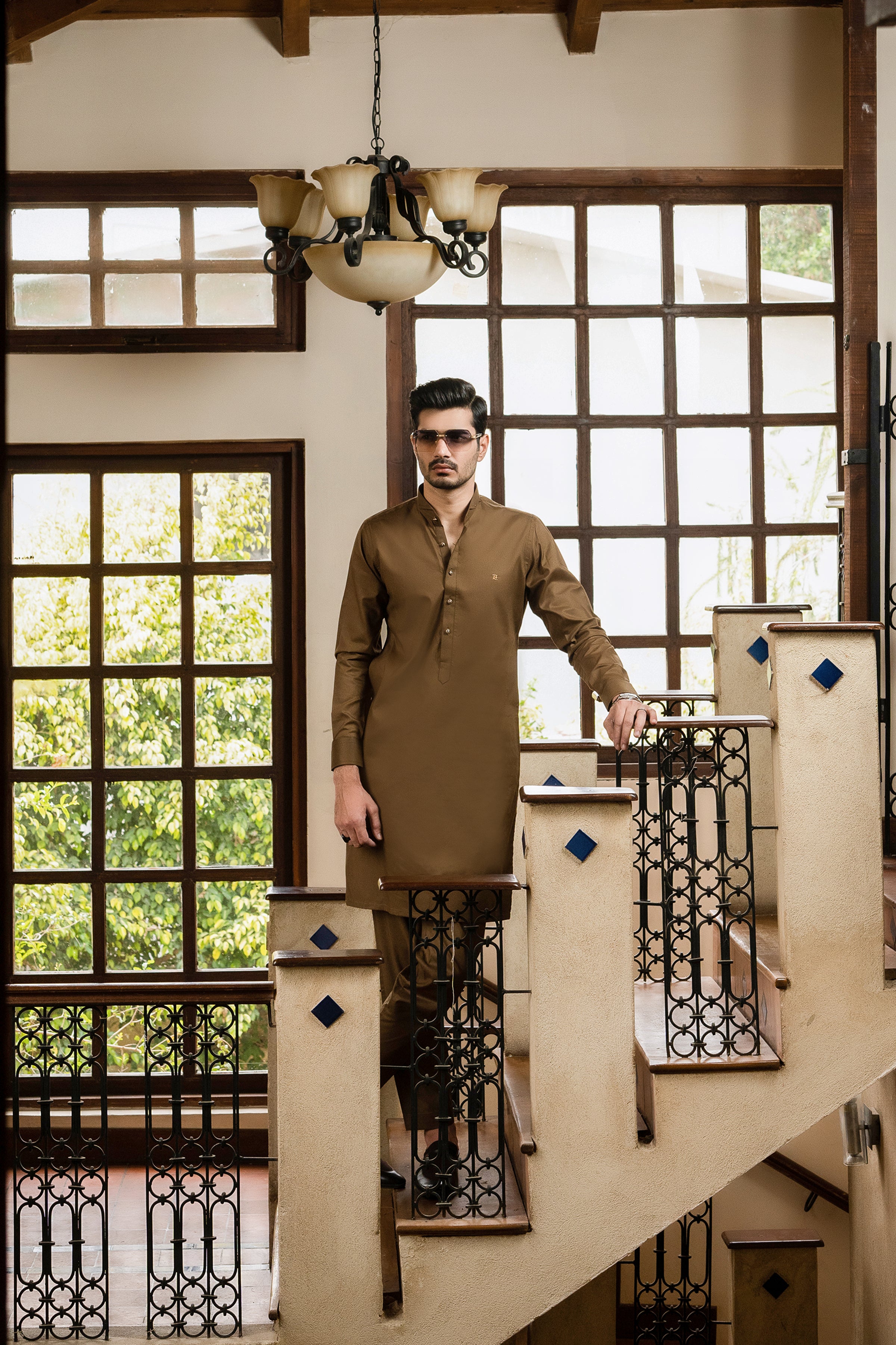 SADDLE BROWN KURTA TROUSER