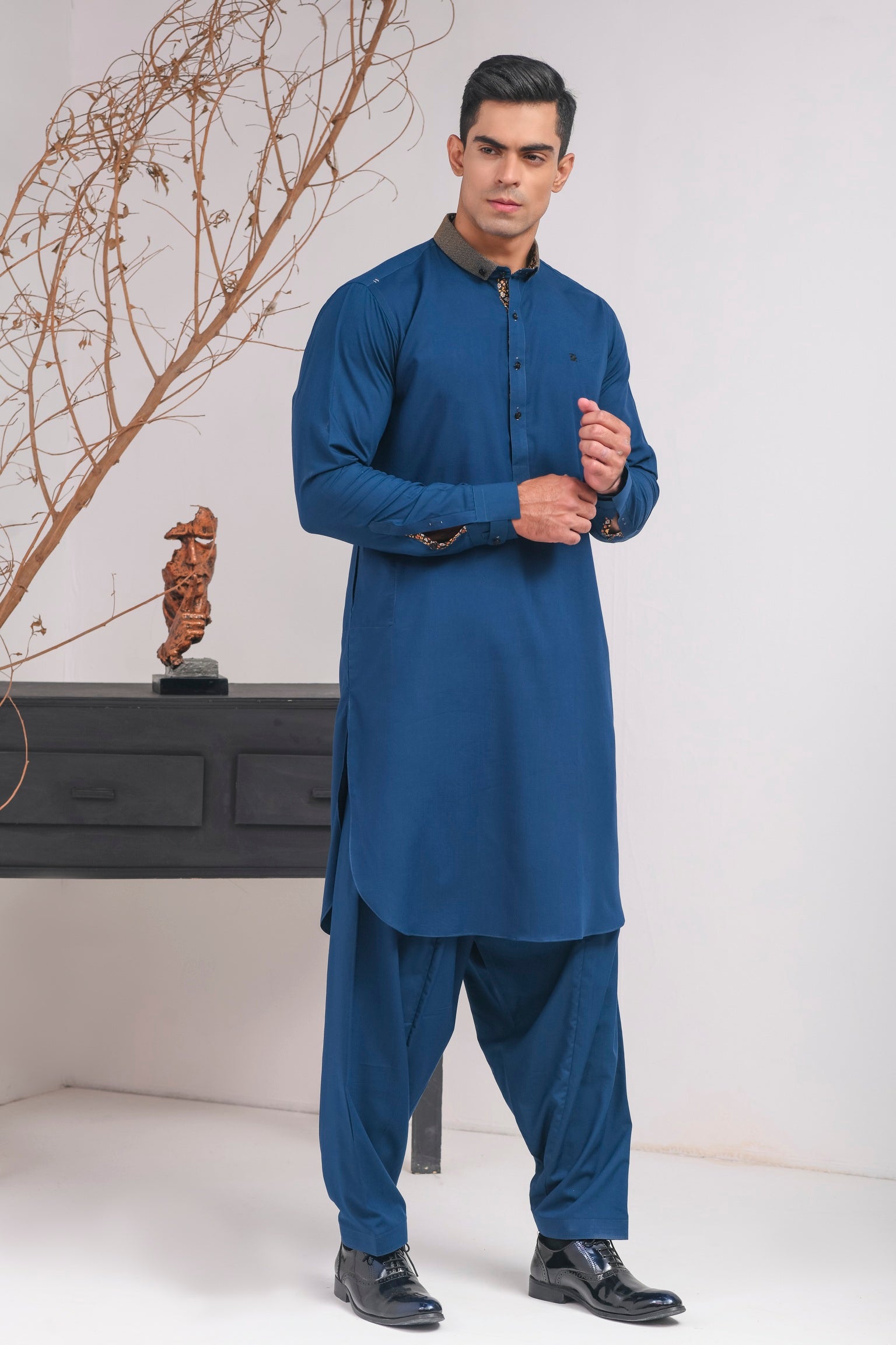 BLUE DUCK COLLAR SHALWAR KAMEEZ