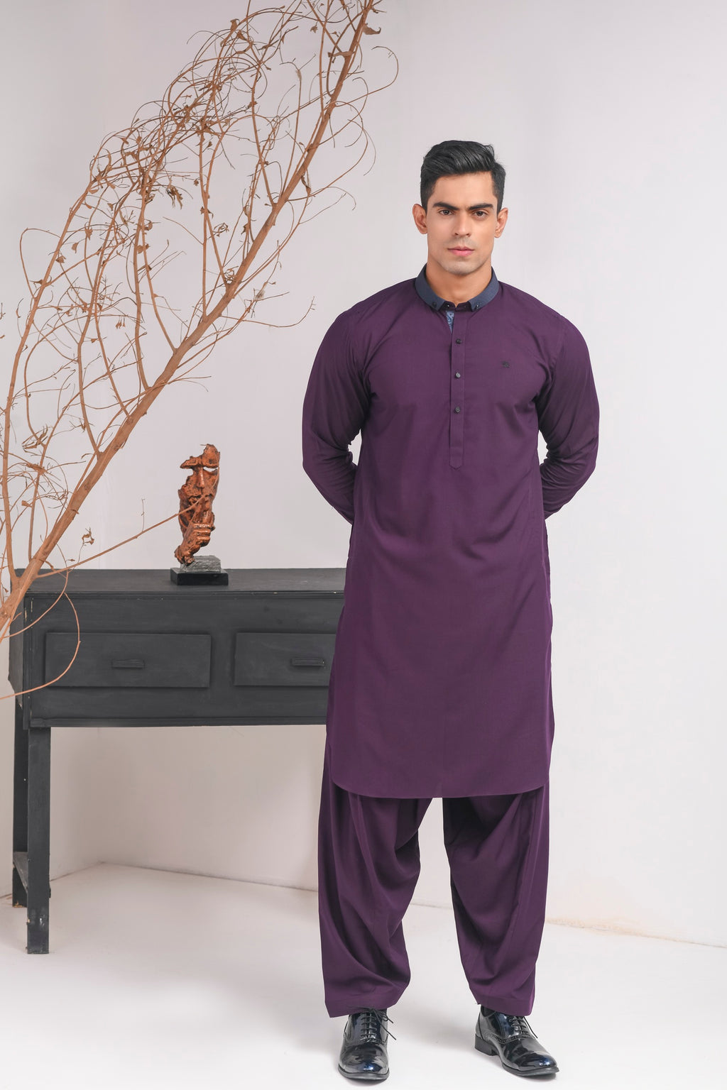 PURPLE DUCK COLLAR SHALWAR KAMEEZ