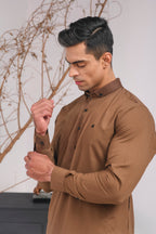 BROWN DUCK COLLAR SHALWAR KAMEEZ