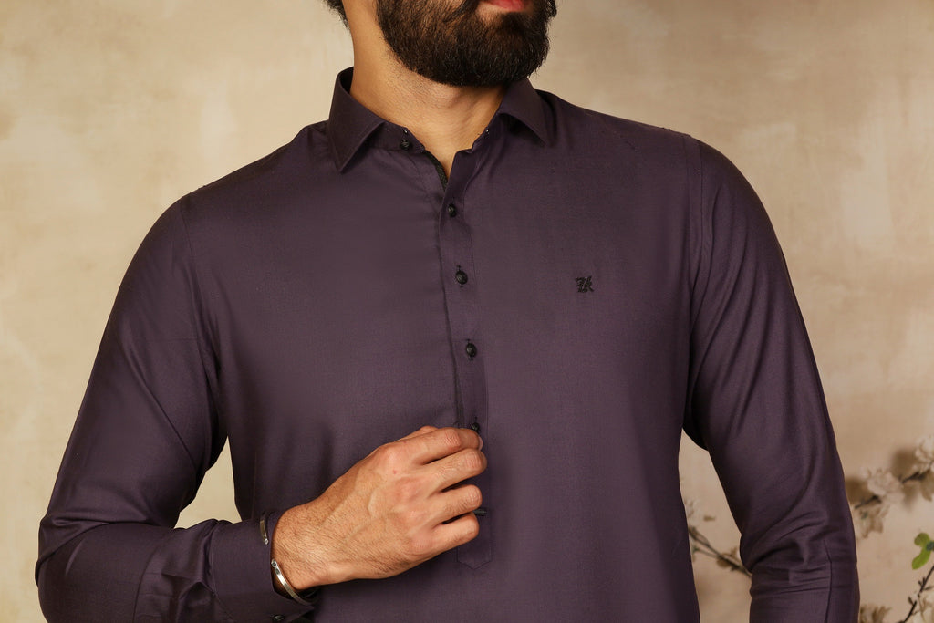 PURPLE TWILL SHALWAR KAMEEZ