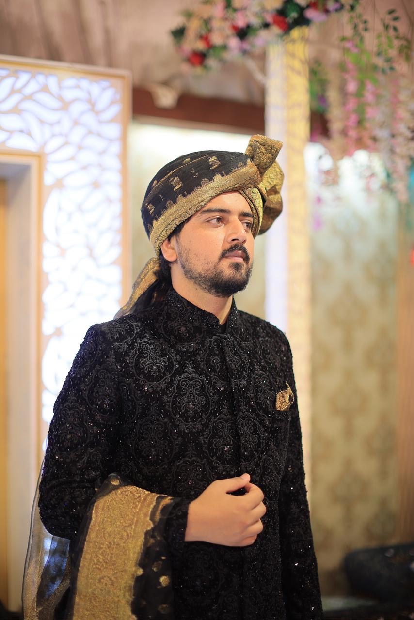 BLACK SHERWANI
