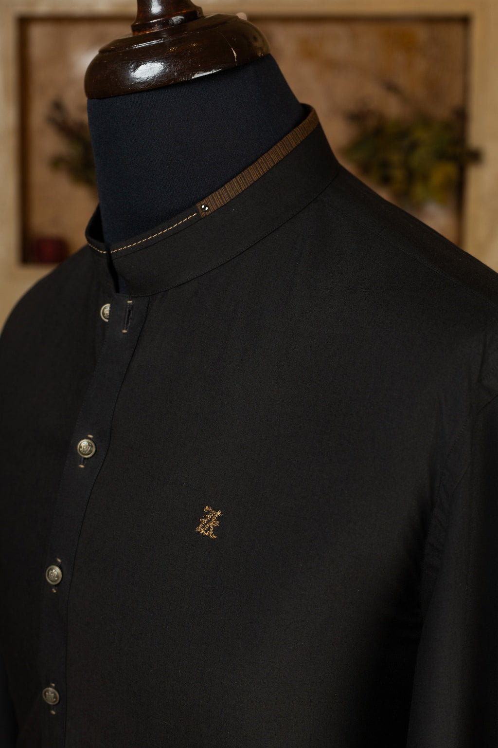 BLACK WITH BROWN CONTRAST KURTA TROUSER