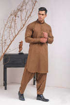 BROWN DUCK COLLAR SHALWAR KAMEEZ