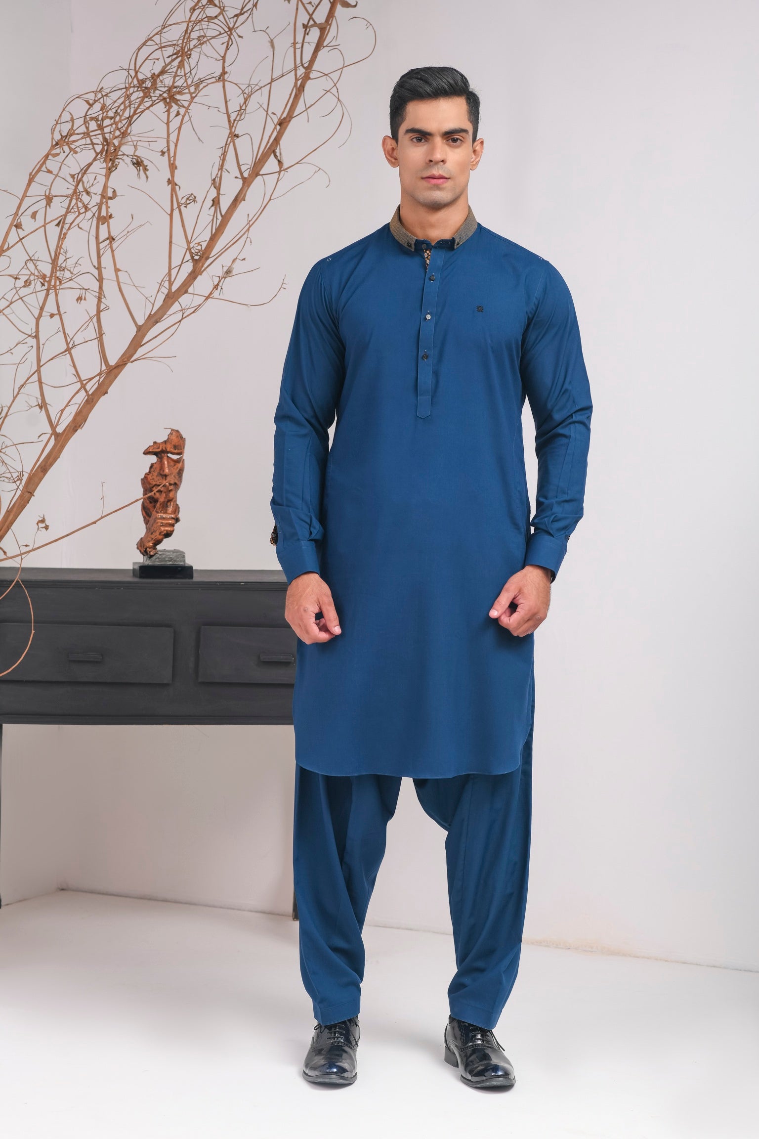 BLUE DUCK COLLAR SHALWAR KAMEEZ