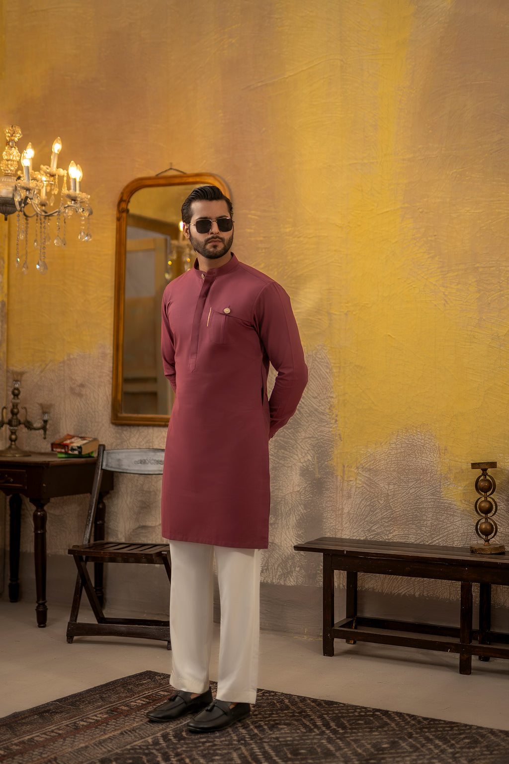 RED COTTON KURTA