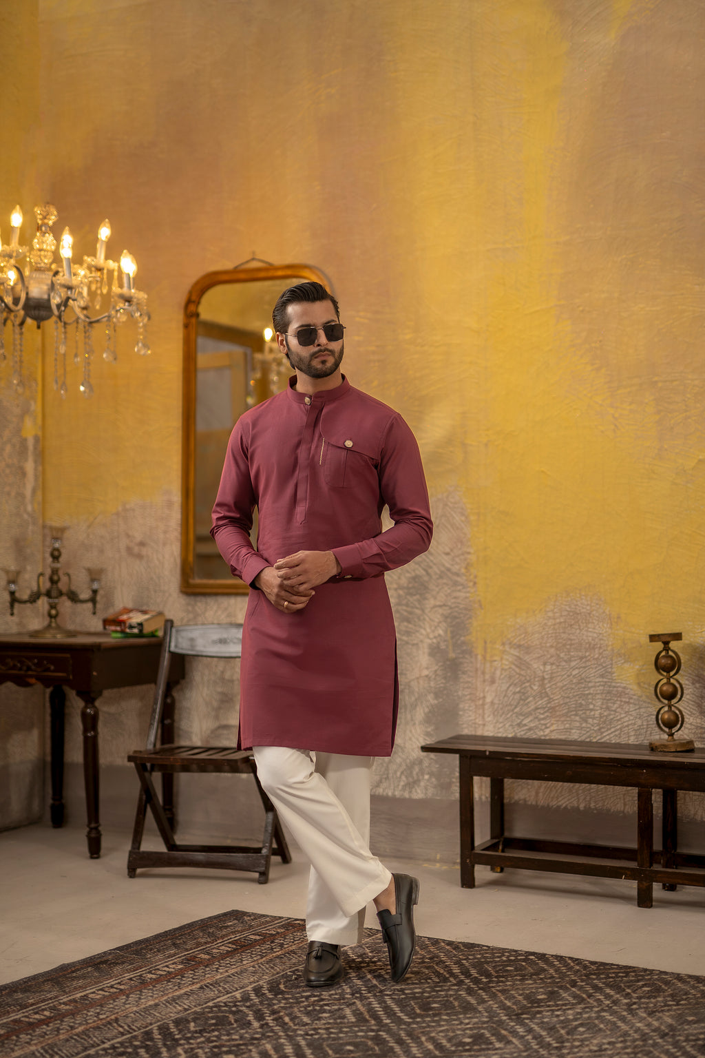 RED COTTON KURTA