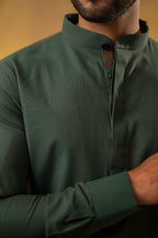 GREEN COTTON KURTA