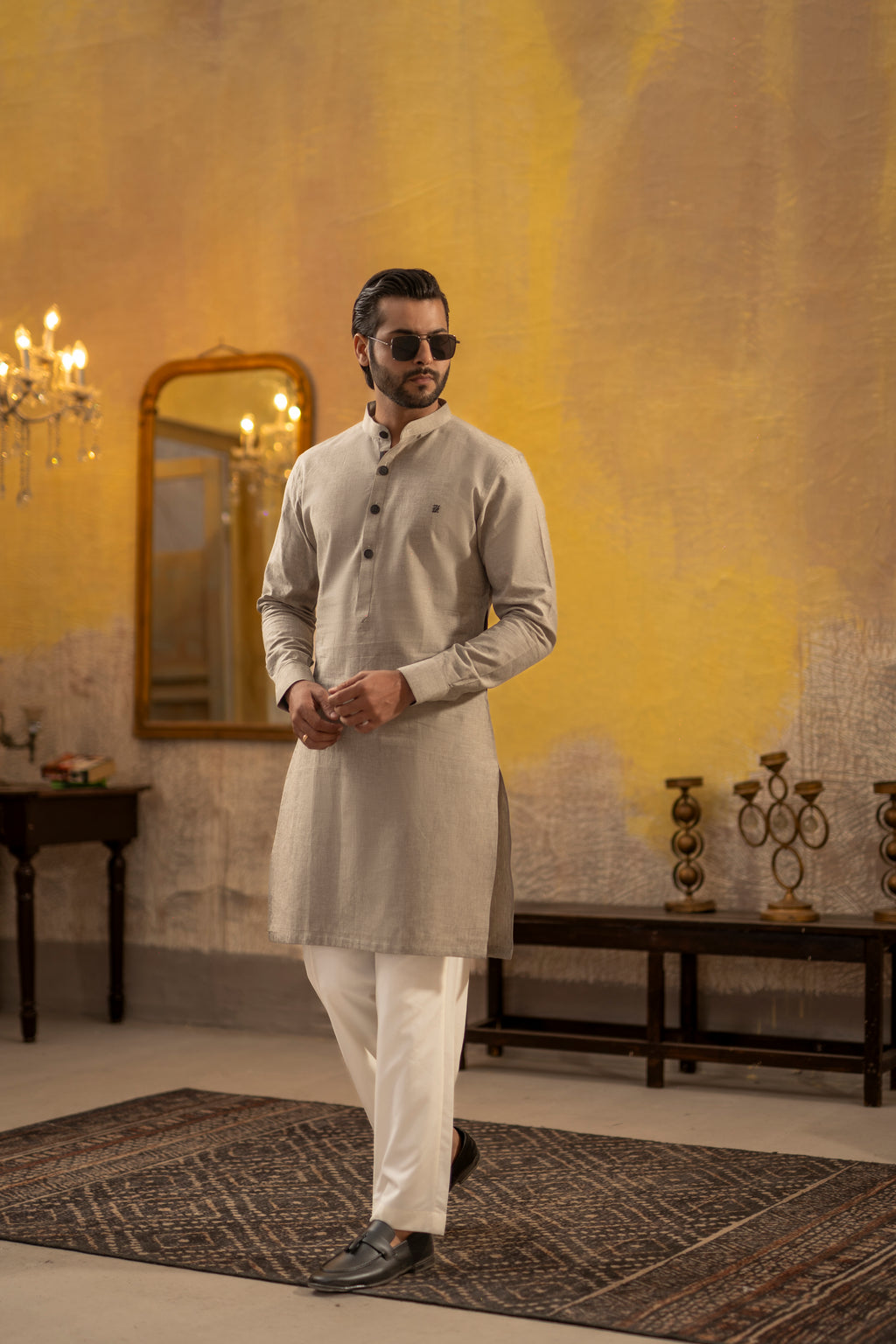 BEIGE COTTON KURTA