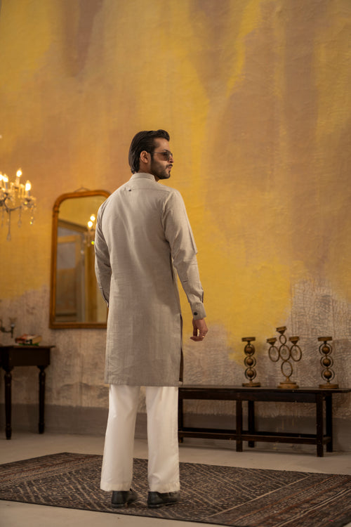 BEIGE COTTON KURTA