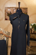 BLACK MANDARIN KURTA TROUSER