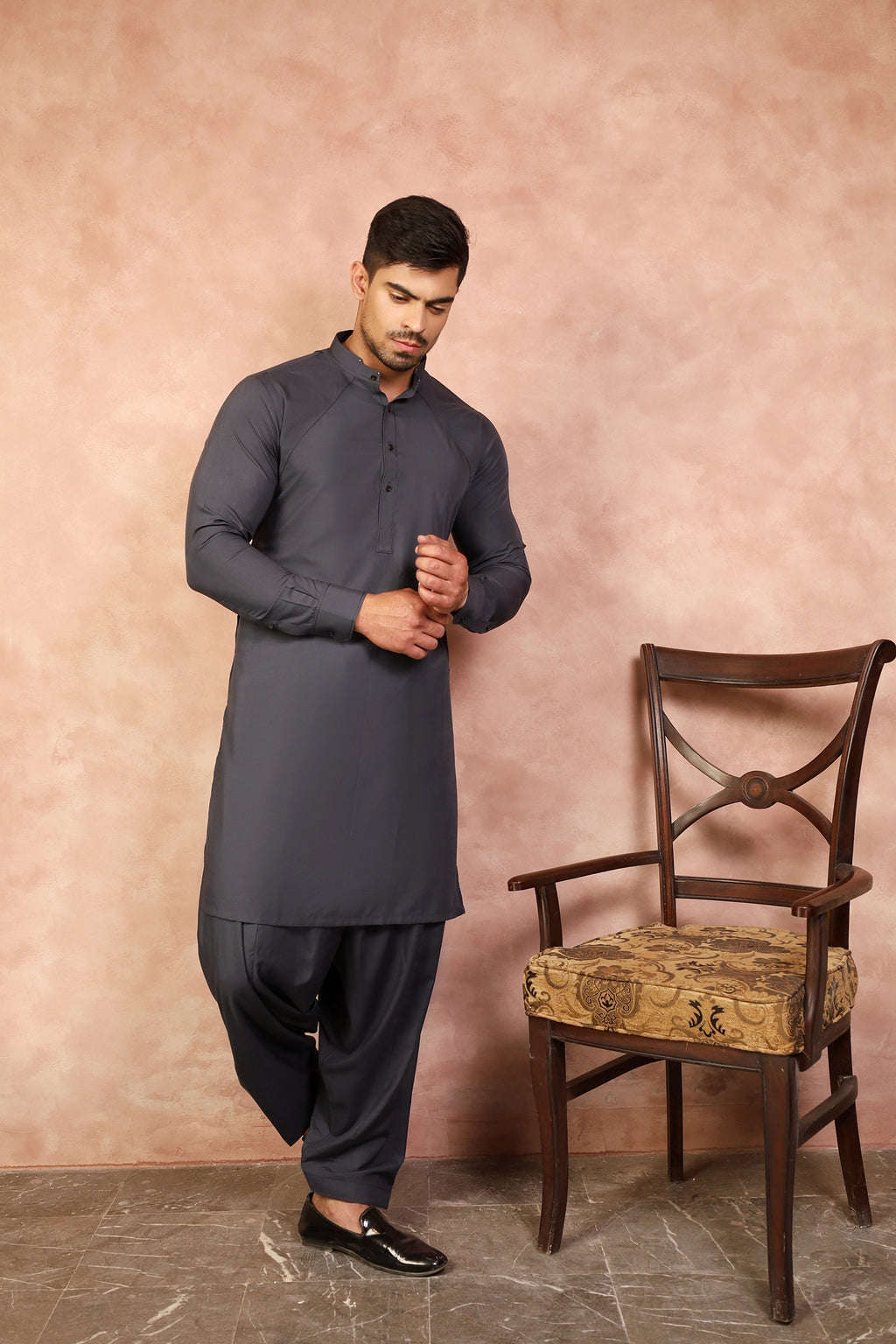 GREY METALIC SHALWAR KAMEEZ
