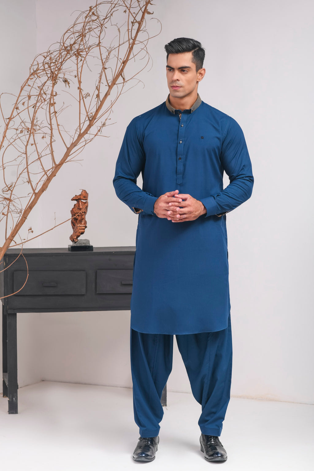 BLUE DUCK COLLAR SHALWAR KAMEEZ