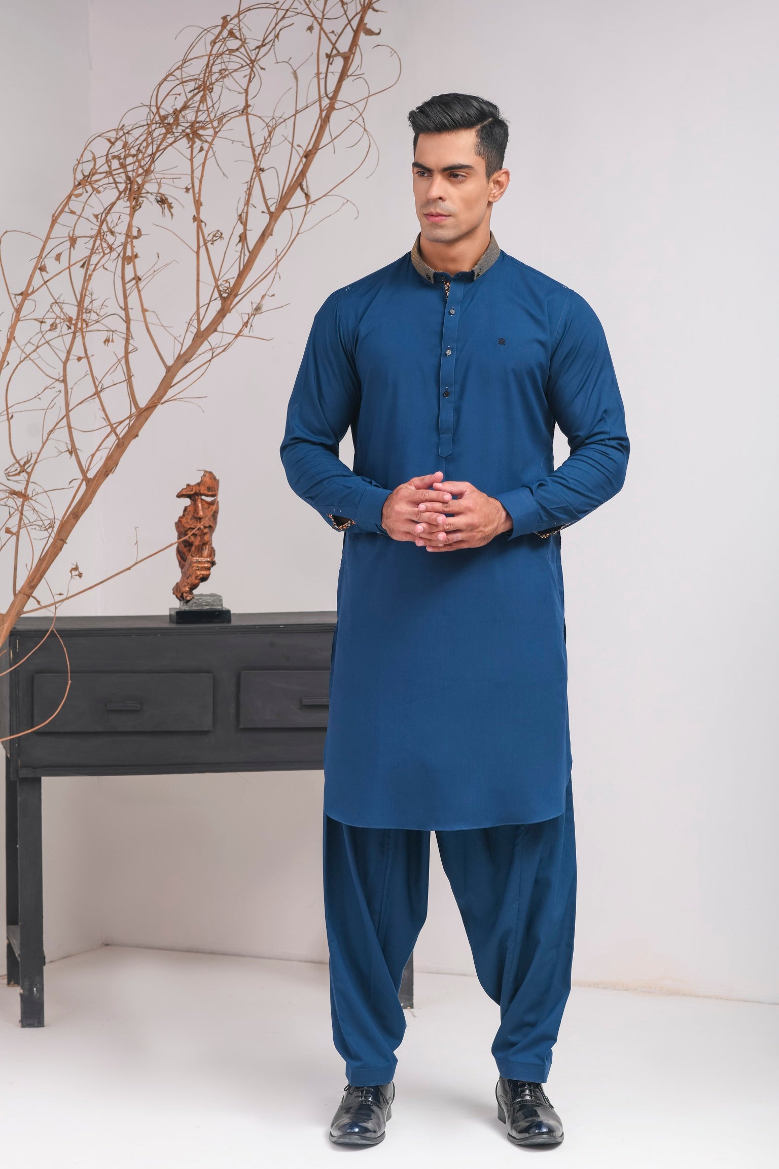 BLUE DUCK COLLAR SHALWAR KAMEEZ