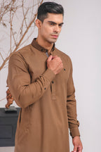 BROWN DUCK COLLAR SHALWAR KAMEEZ