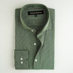 GREEN TWILL JACQUARD SHIRT