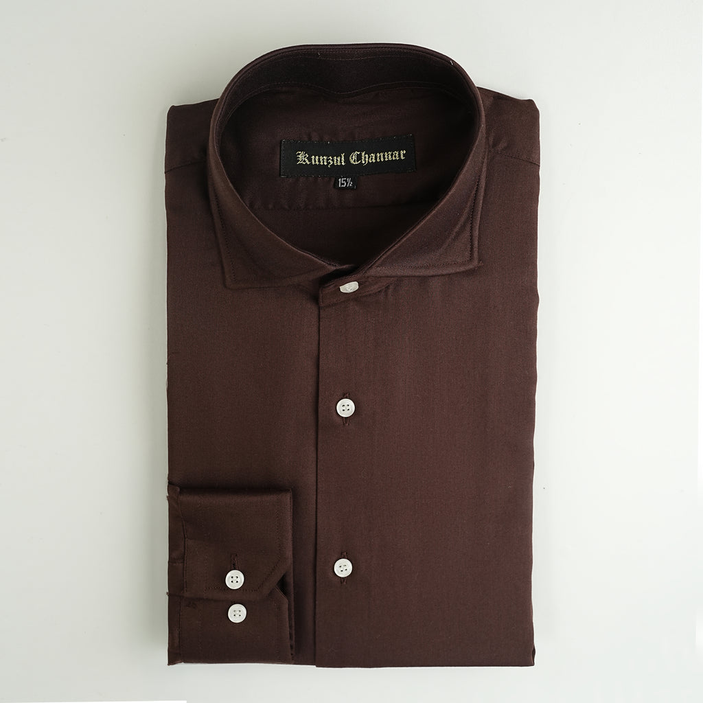 BURGUNDY BROWN COTTON SHIRT