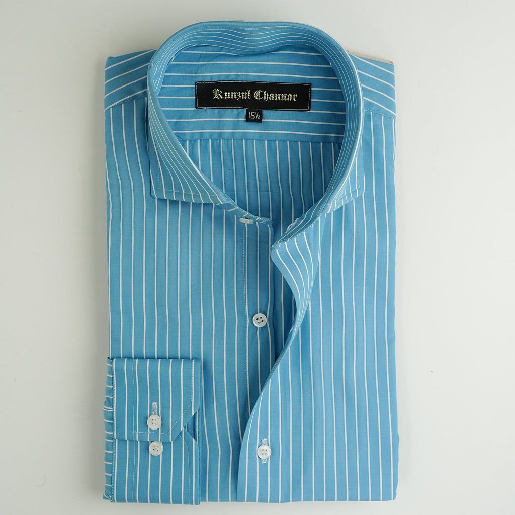 AQUA STRIPED SHIRT