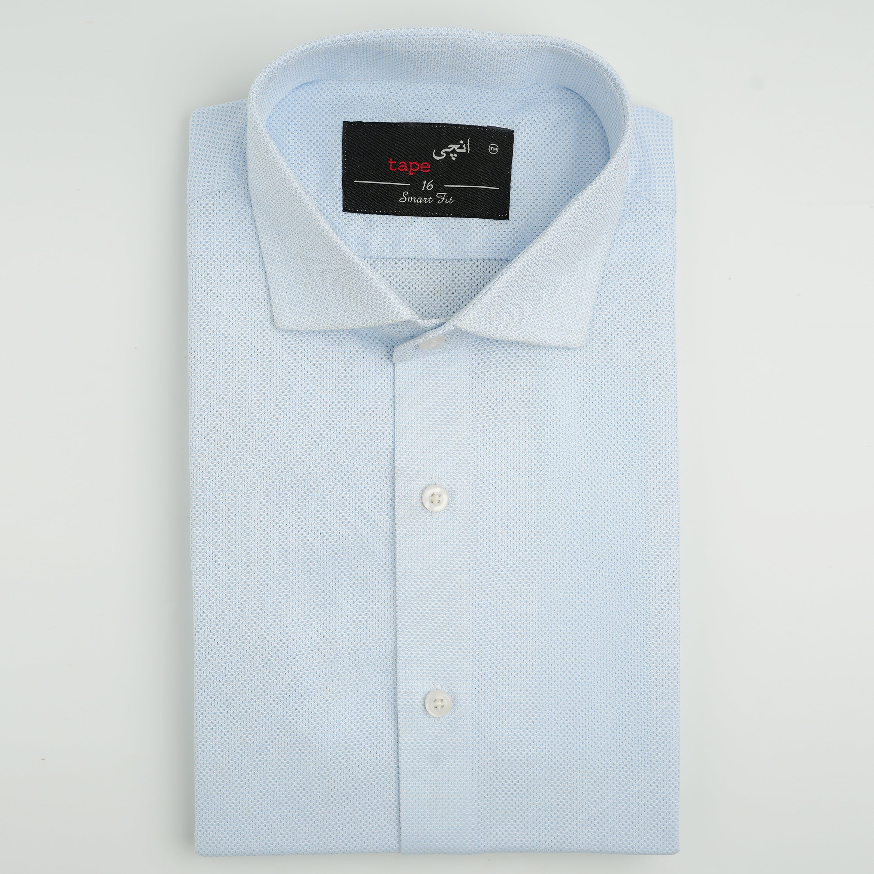 LIGHT BLUE TEXTURED SHIRT