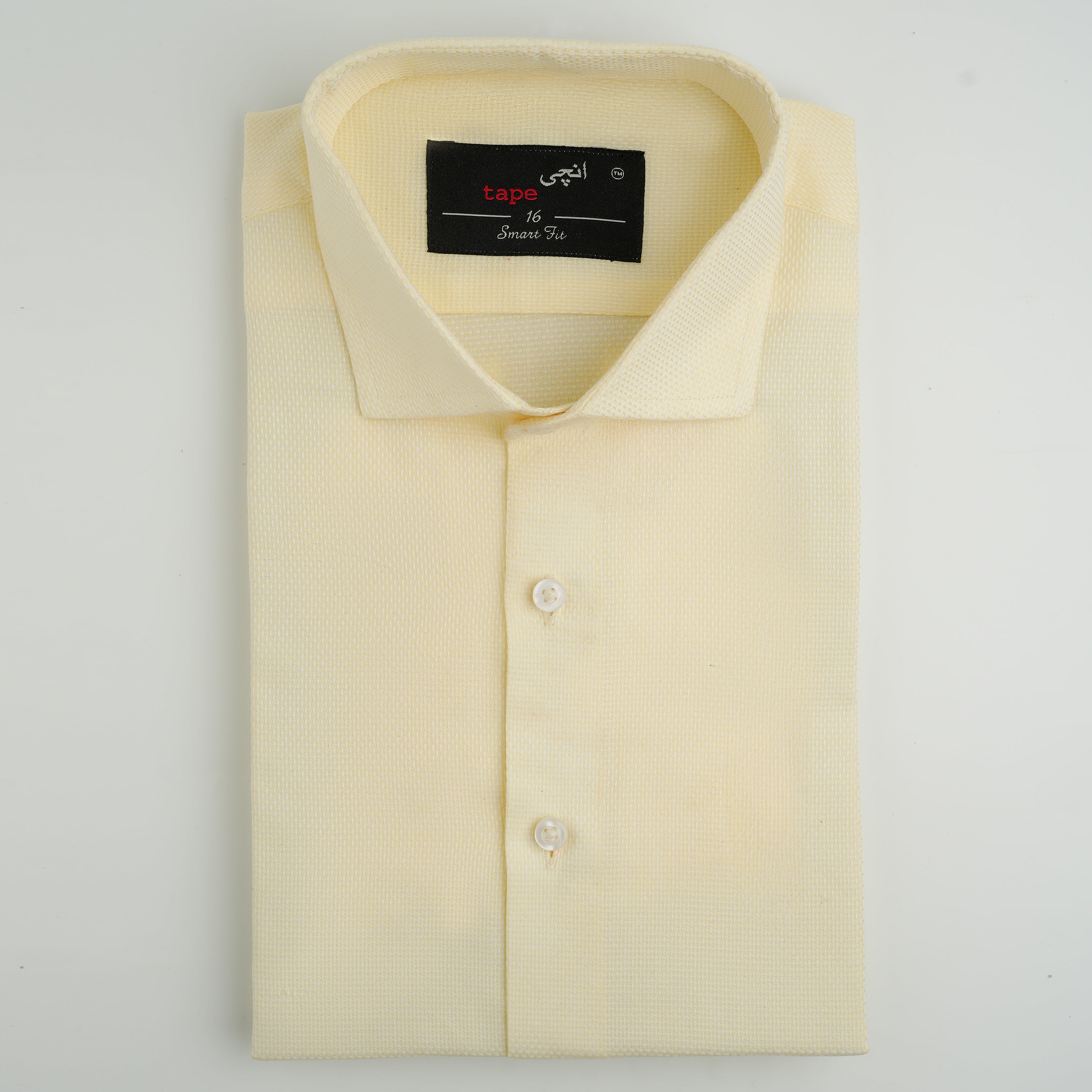 YELLOW TEXTURED SHIRT