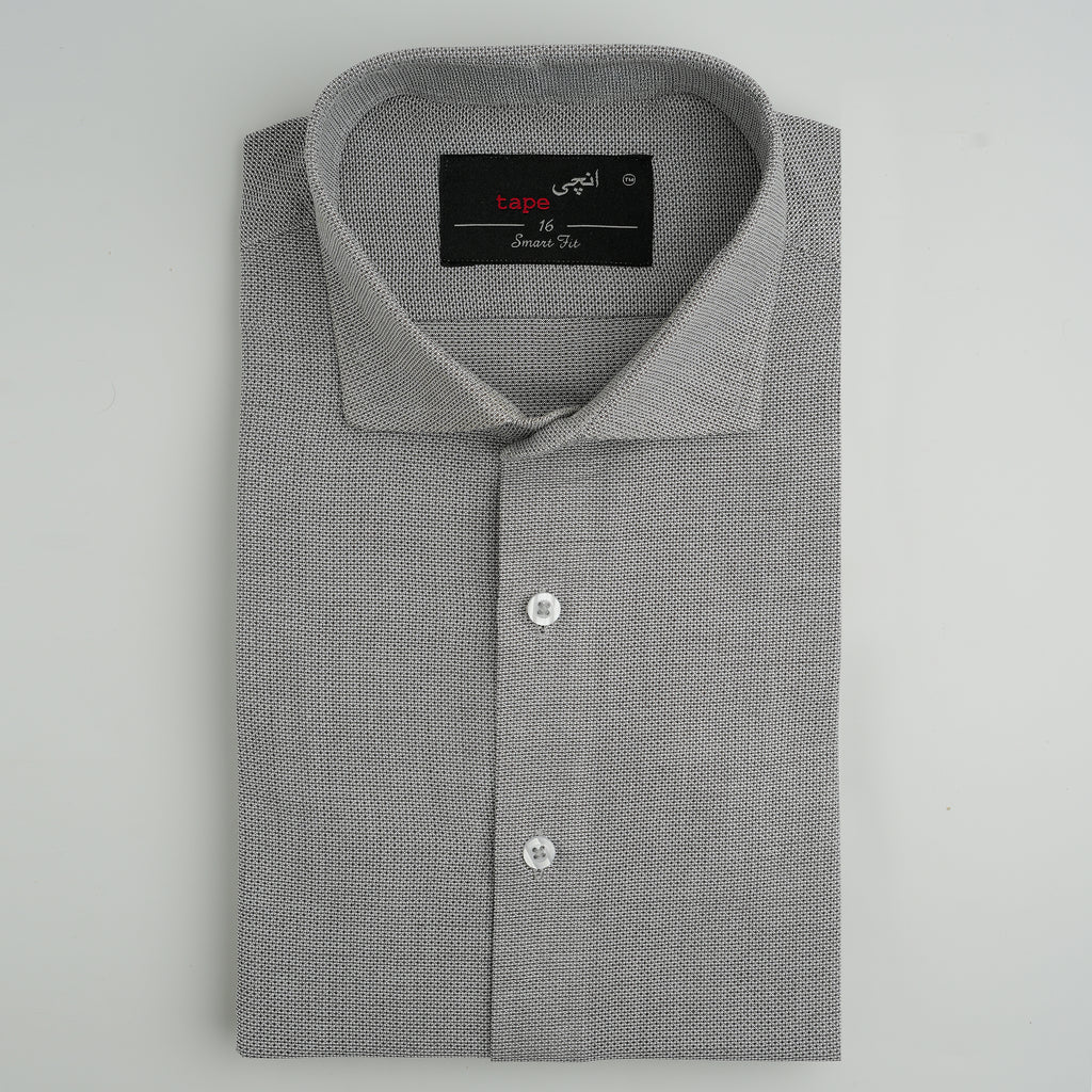 GREY TWILL TEXTURED SHIRT