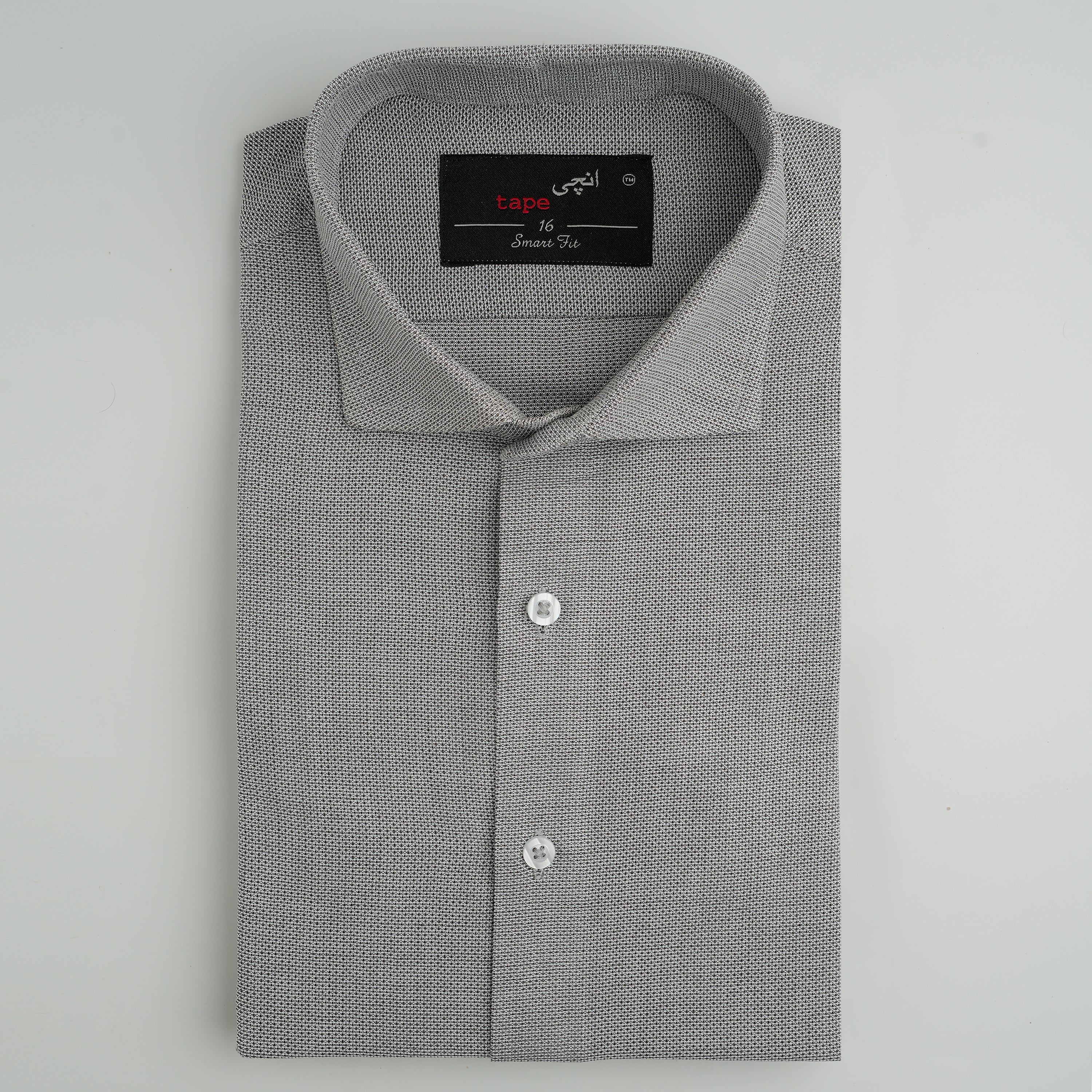 GREY TWILL TEXTURED SHIRT