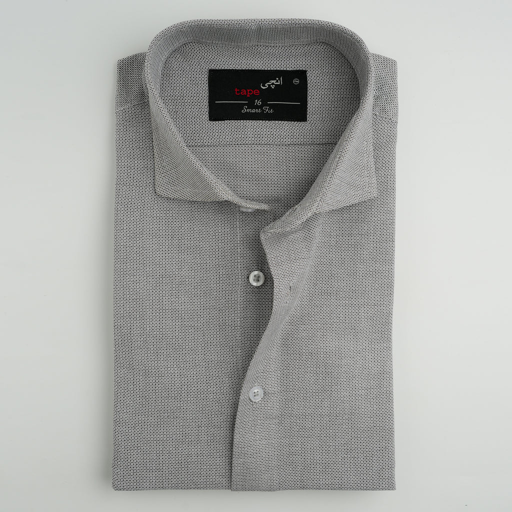 GREY TWILL TEXTURED SHIRT