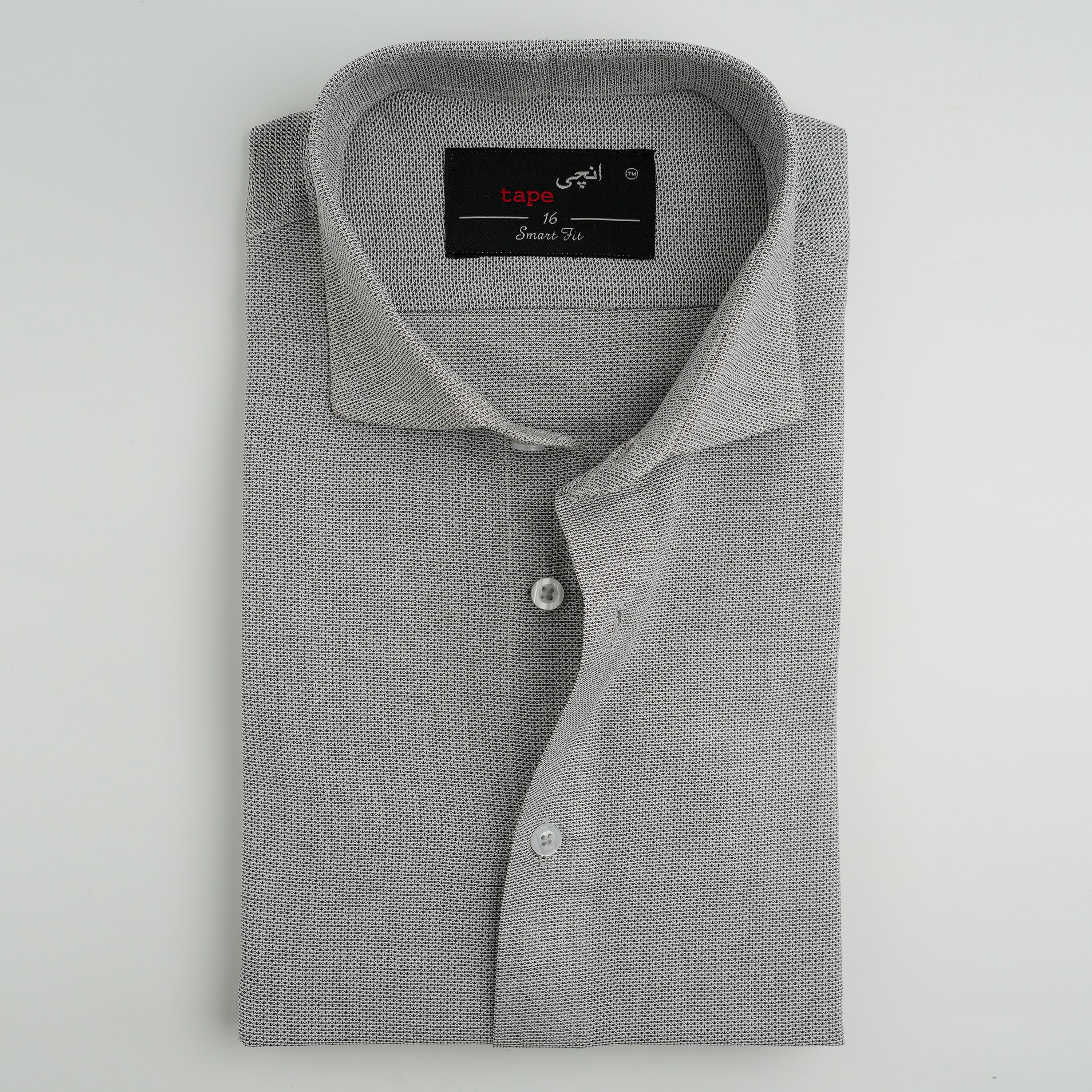 GREY TWILL TEXTURED SHIRT