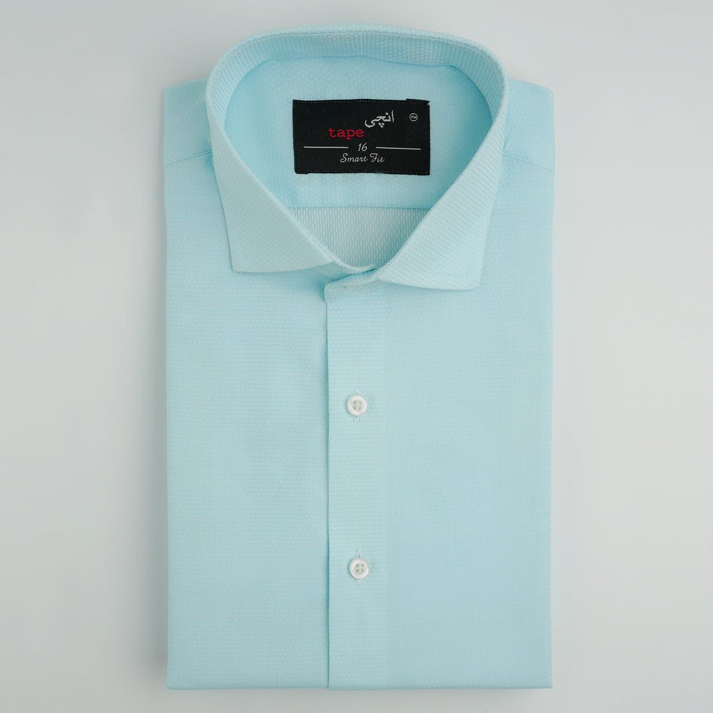 SKY BLUE TEXTURED SHIRT