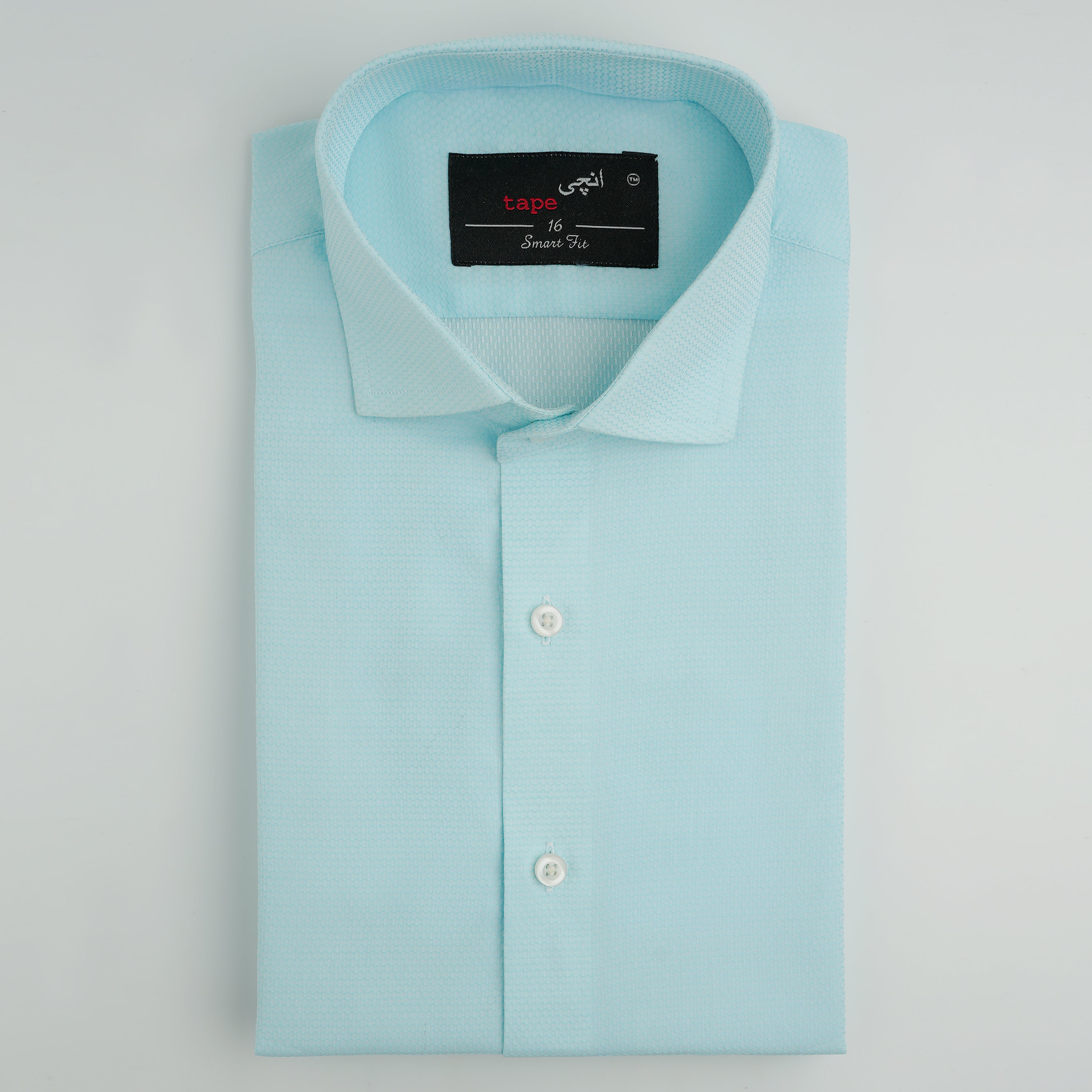 SKY BLUE TEXTURED SHIRT