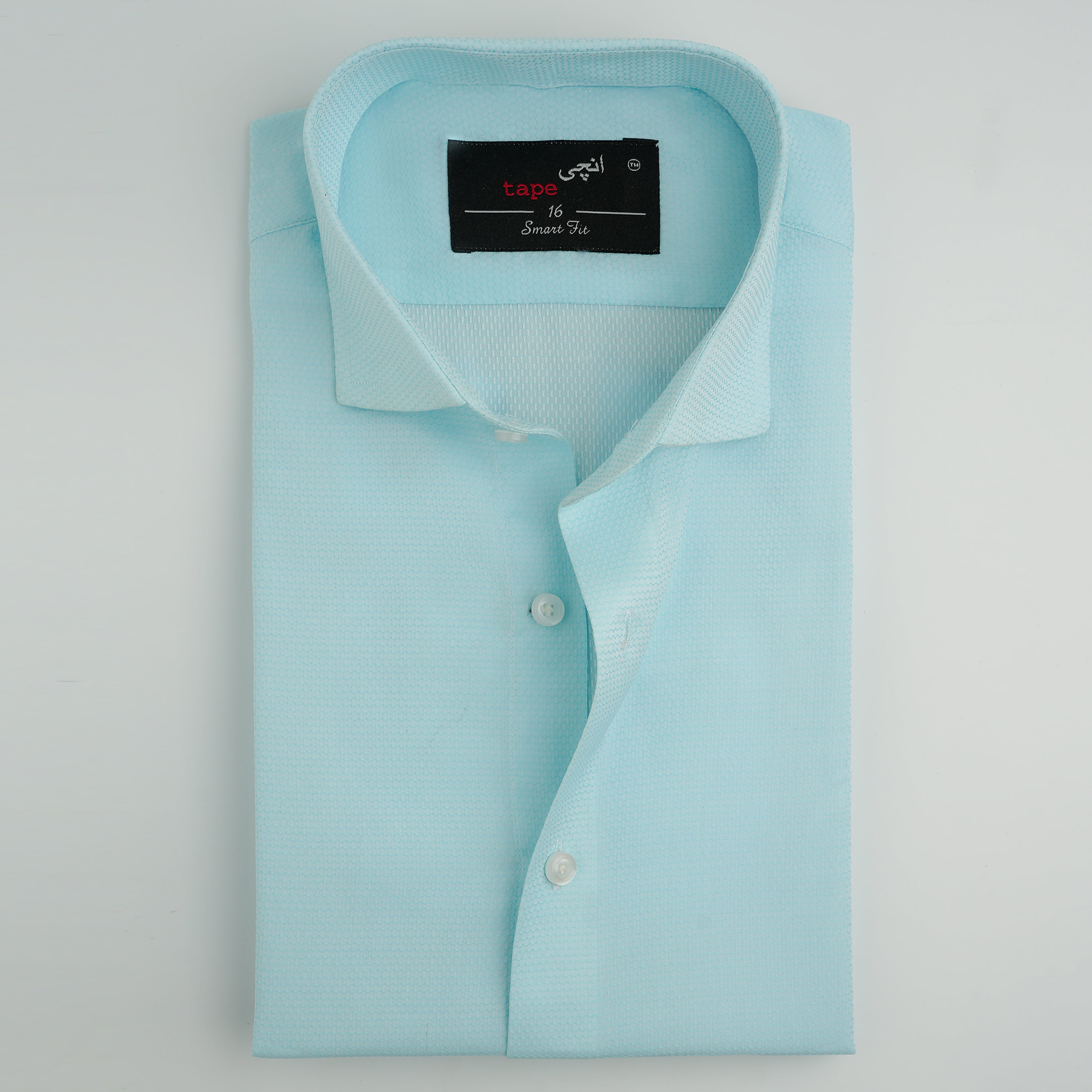 SKY BLUE TEXTURED SHIRT