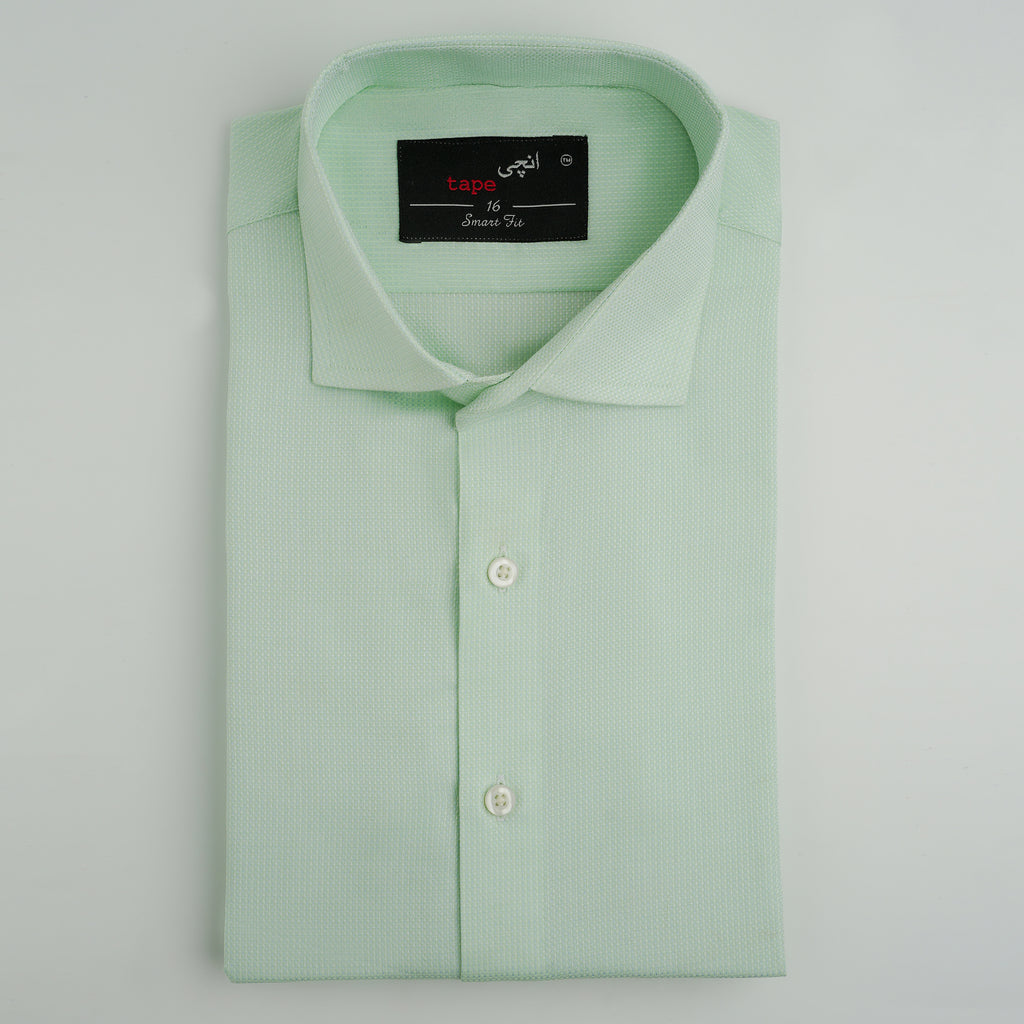 GREEN TEXTURED SHIRT