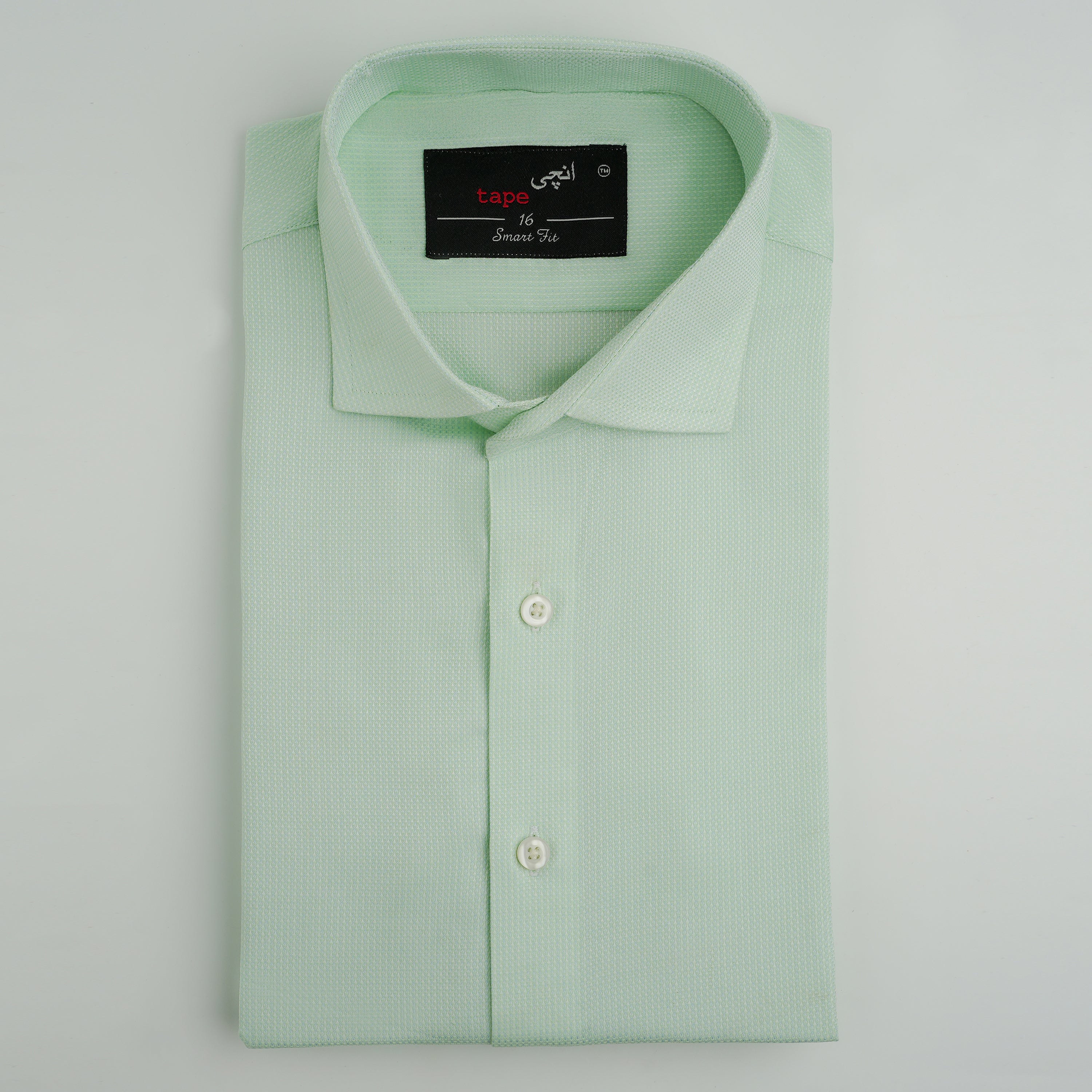 GREEN TEXTURED SHIRT