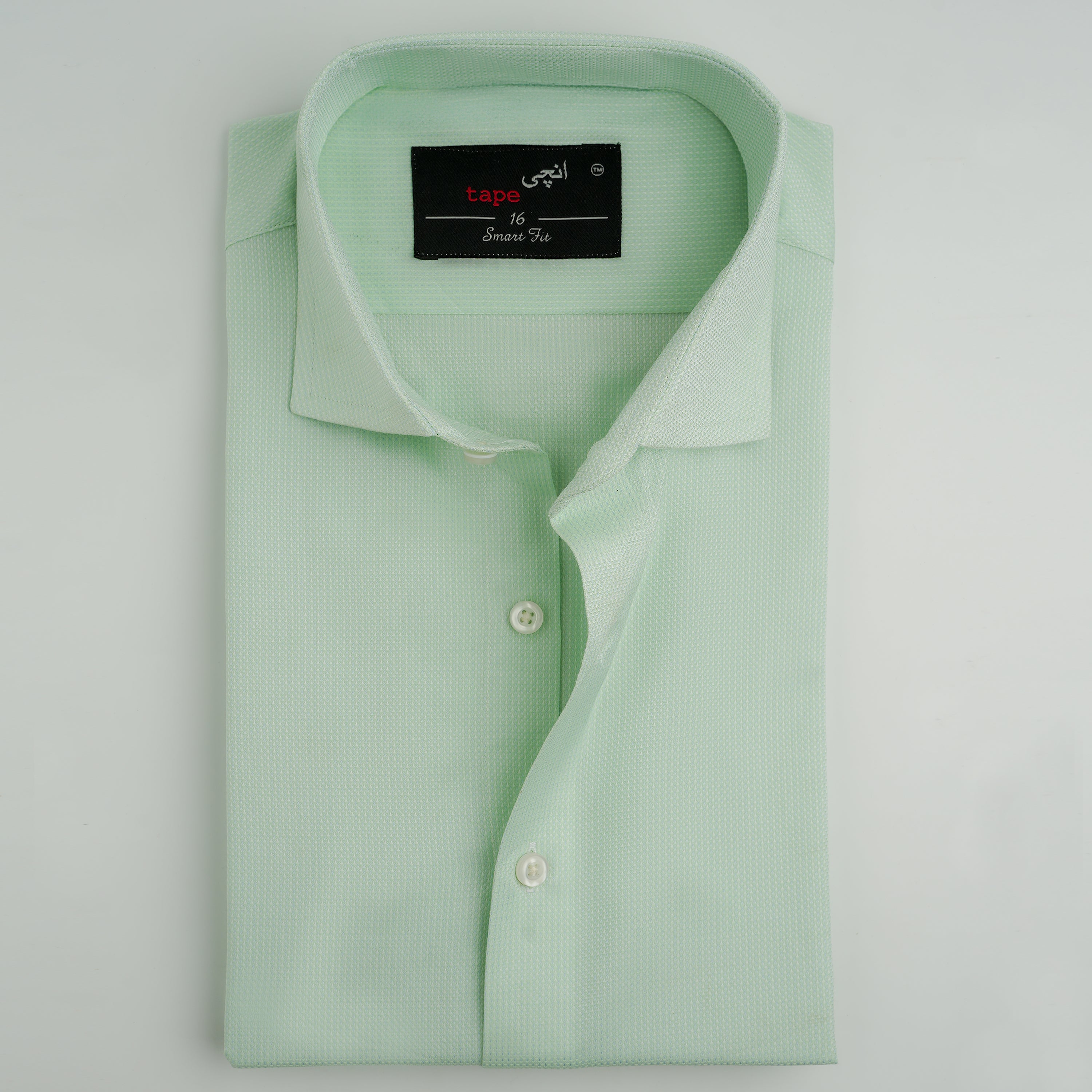 GREEN TEXTURED SHIRT
