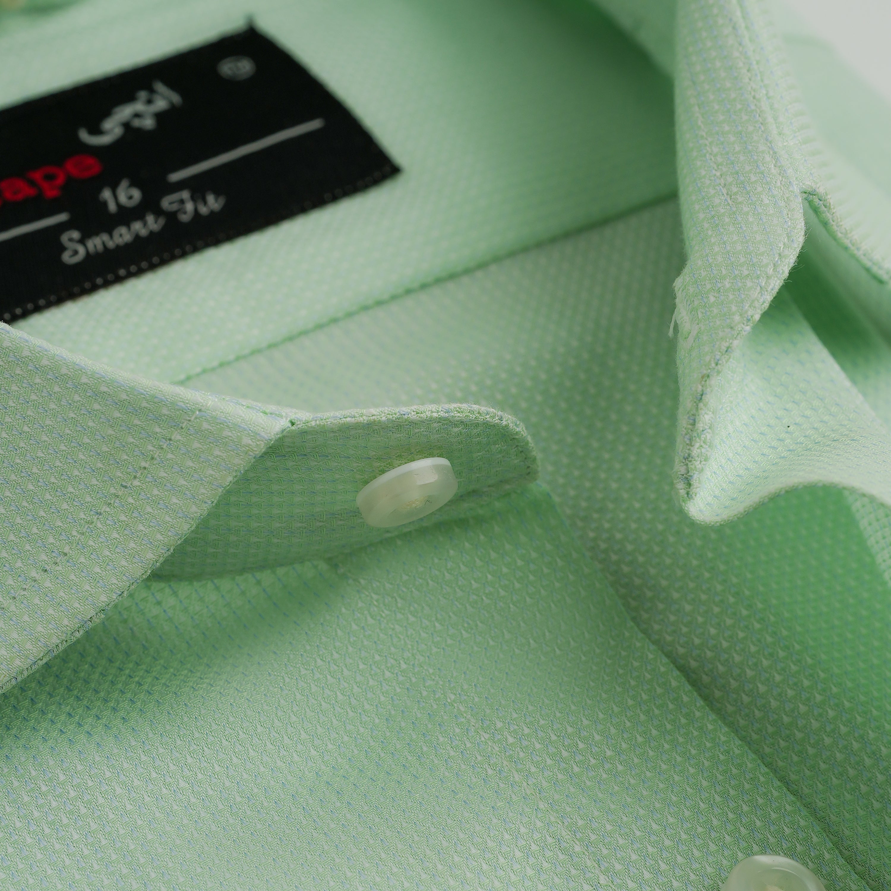 GREEN TEXTURED SHIRT