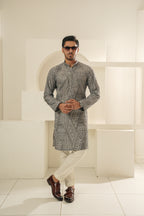GREY EMBROIDERED KURTA TROUSER