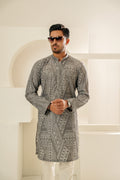 GREY EMBROIDERED KURTA TROUSER
