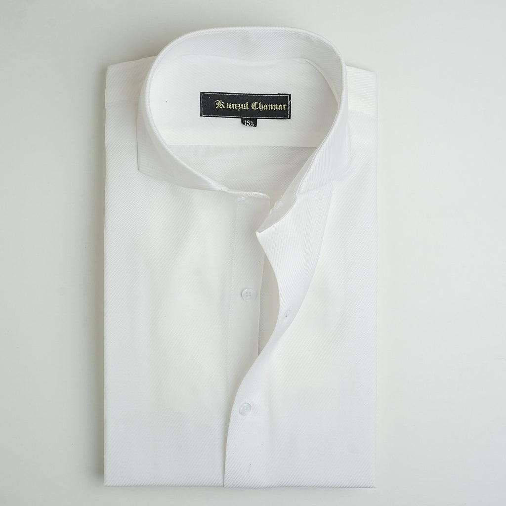 WHITE TWILL COTTON SHIRT