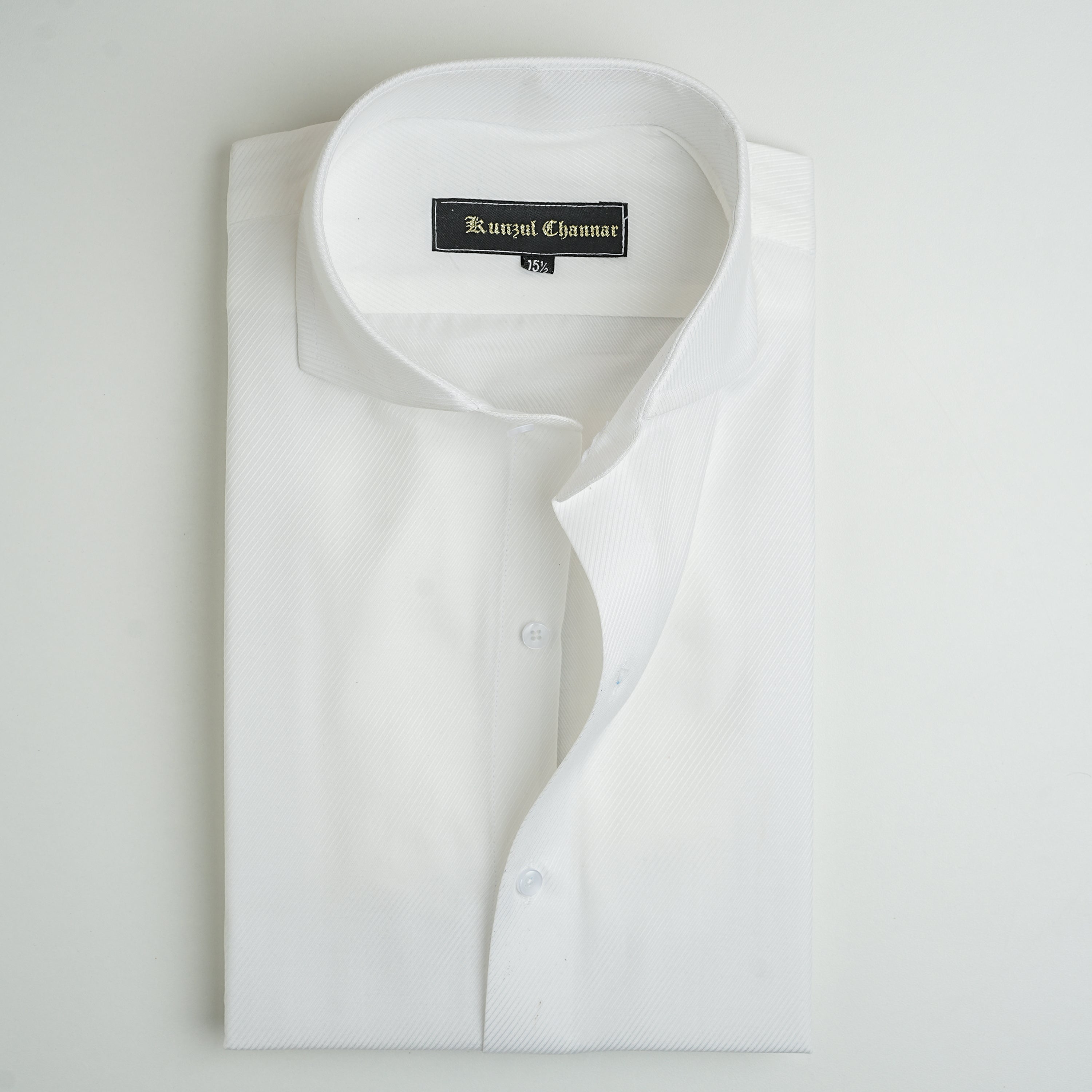 WHITE TWILL COTTON SHIRT