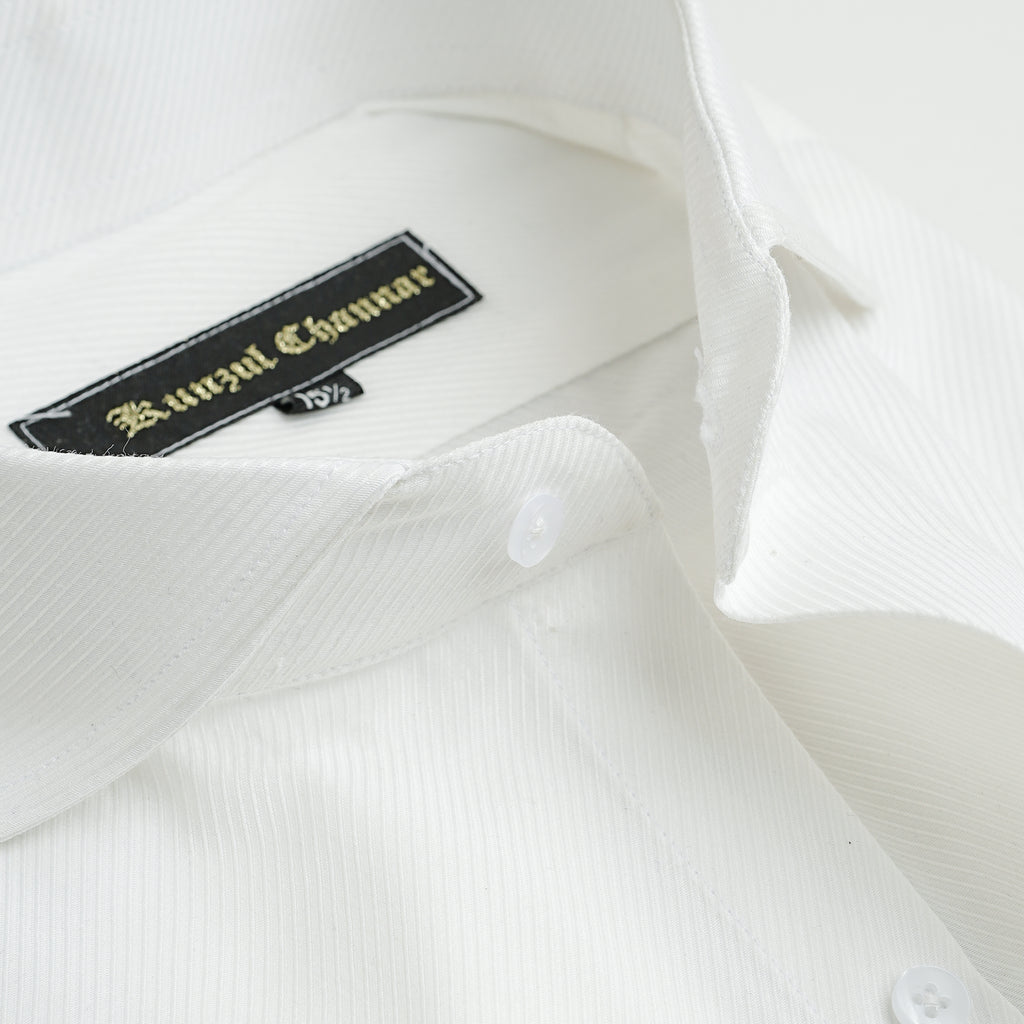 WHITE TWILL COTTON SHIRT