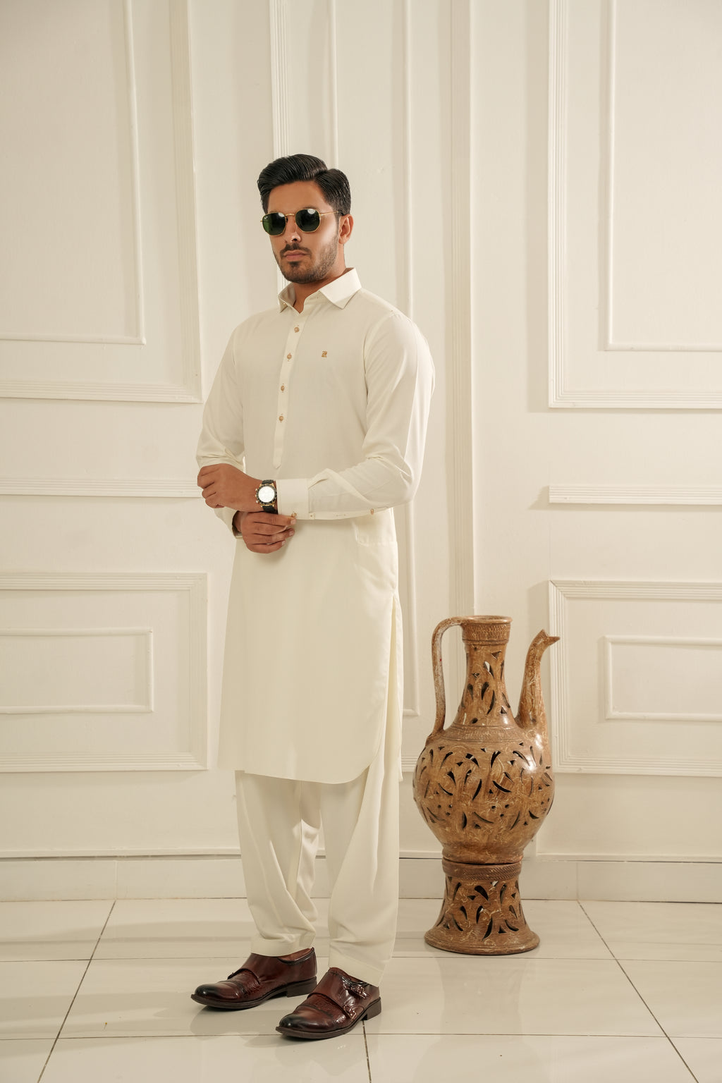 CREAM WHITE PREMIUM SHALWAR KAMEEZ