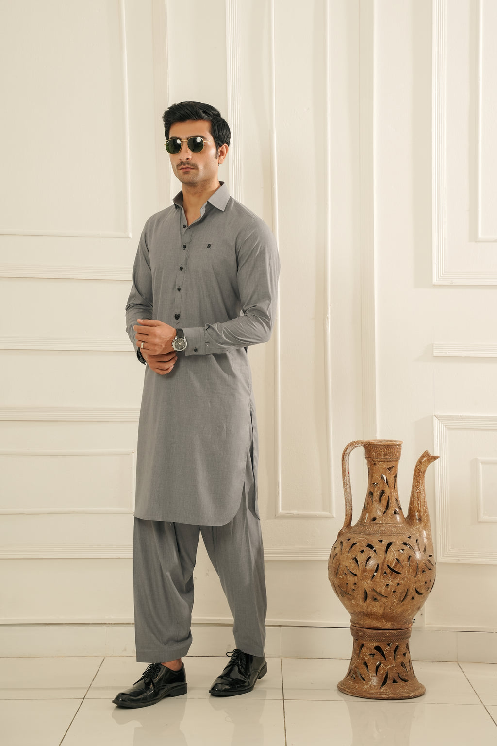 LIGHT GREY SHALWAR KAMEEZ