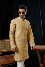 IVORY GOLD SEQUIN KURTA TROUSER